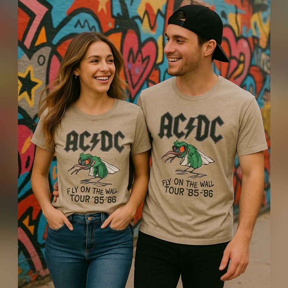 AC/DC Fly on the Wall Tour '85-'86 Graphic Tee - Lucky Brand (L)